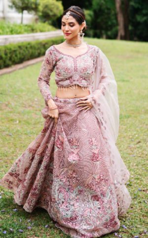 Dusky Rose Sequin Lehenga