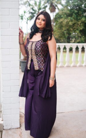 Royal Purple Bandhani Corset Set