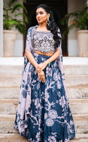 Midnight Petals Lehenga