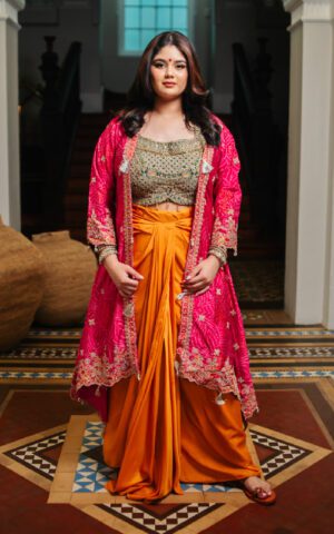 Royale Bandhani Drape Set