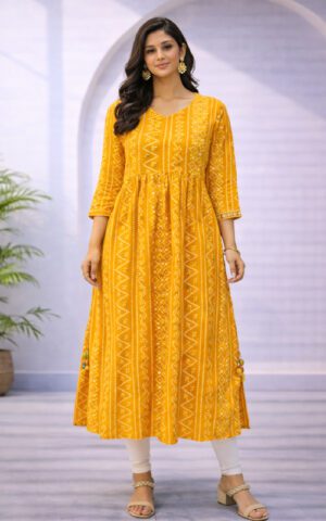 YELLOW BANDHANI SET
