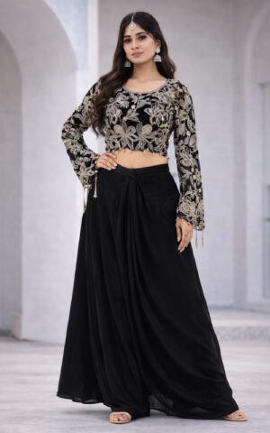 BLACK FUSION SKIRT SET