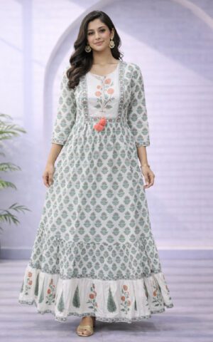 HANDBLOCK COTTON DRESS