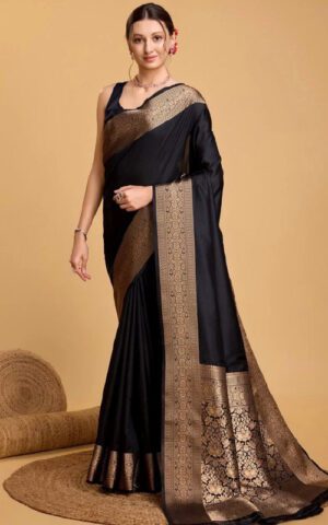 BLACK BANARASI SAREE