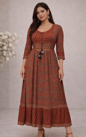 Tanvika Rust Ethnic Dress