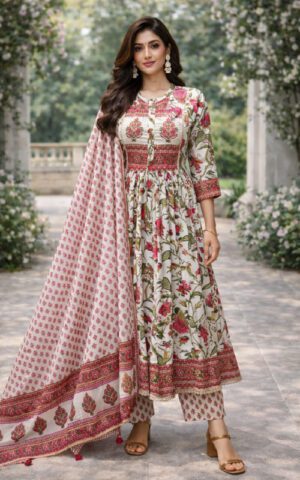 Vrinda Floral Cotton Set